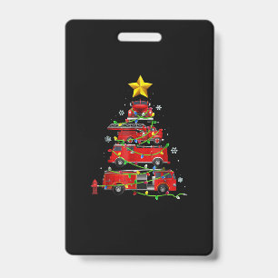 Firefighter Truck Christmas Tree Men Women Badge