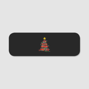 Firefighter Truck Christmas Tree Men Women Name Tag