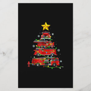 Firefighter Truck Christmas Tree Men Women Stationery