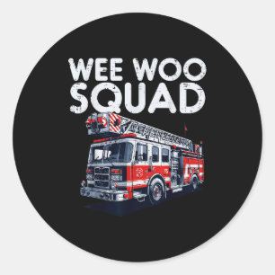 Firefighter Truck Wee Woo Squad Fireman Men Boys K Classic Round Sticker
