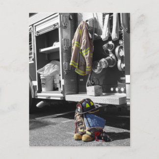 FIREFIGHTER TURNOUTS in COLOR Postcard