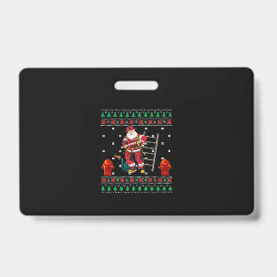 Firefighter Ugly Christmas Sweater Xmas Boys Girls Badge