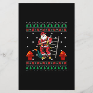 Firefighter Ugly Christmas Sweater Xmas Boys Girls Stationery