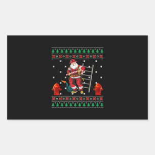 Firefighter Ugly Christmas Sweater Xmas Boys Girls Sticker