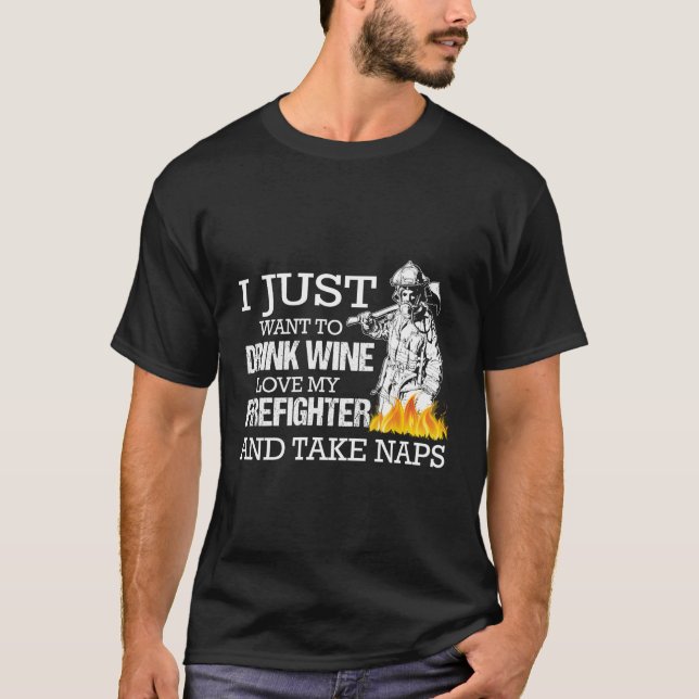 Firefighter Wife Gifts Design On Back T-Shirt (Front)