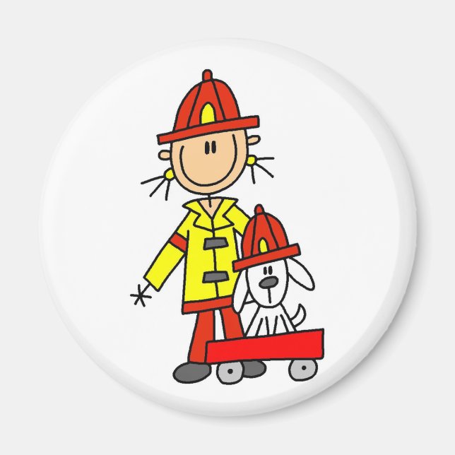 Firefighter with Dalmation Tshirts and Gifts Magnet (Front)