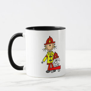 Firefighter with Dalmation Tshirts and Gifts Mug