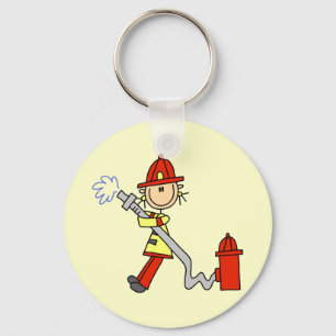 Firefighter with Hose Tshirts and Gifts Keychain