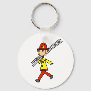 Firefighter with Ladder Tshirts and Gifts Keychain
