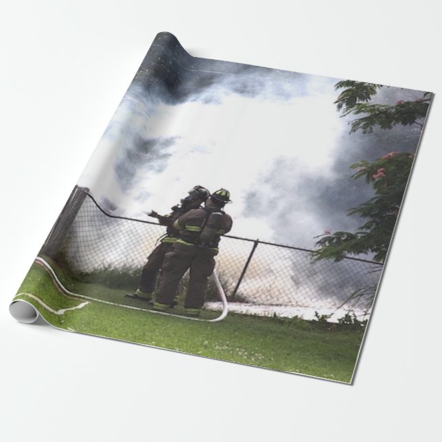 Firefighter  wrapping paper (Unrolled)