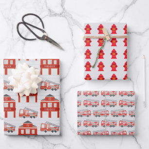 Firefighter Wrapping Paper, Fire Truck Gift Wrap