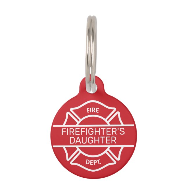 Firefighter's Daughter Red ID Tag (Front)