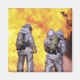 Firefighters extinguish an aircraft fire magnet