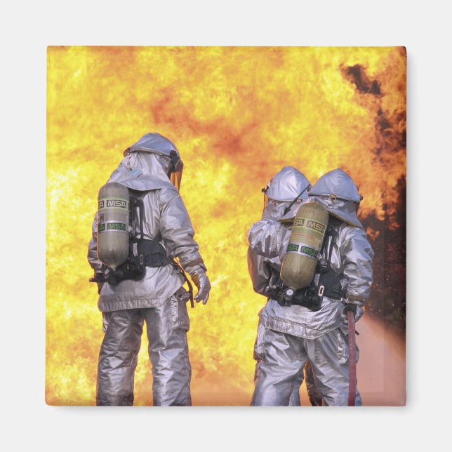 Firefighters extinguish an aircraft fire magnet (Front)