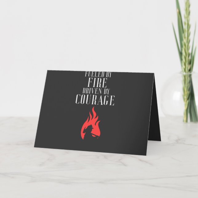 Firefighters - fiery courageous card (Front)