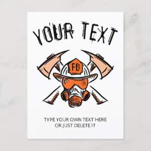 Firefighters. Fire Department. Template. Holiday Postcard