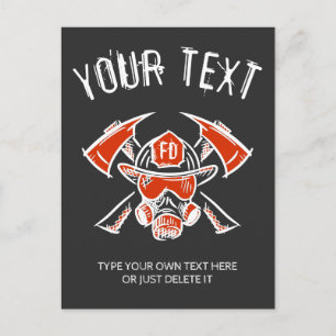 Firefighters. Fire Department. Template. Holiday Postcard
