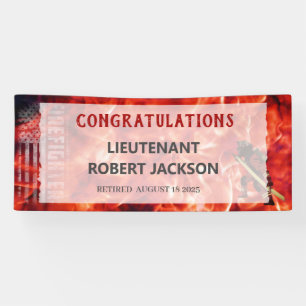 Firefighters Flag Flame Retirement Banner