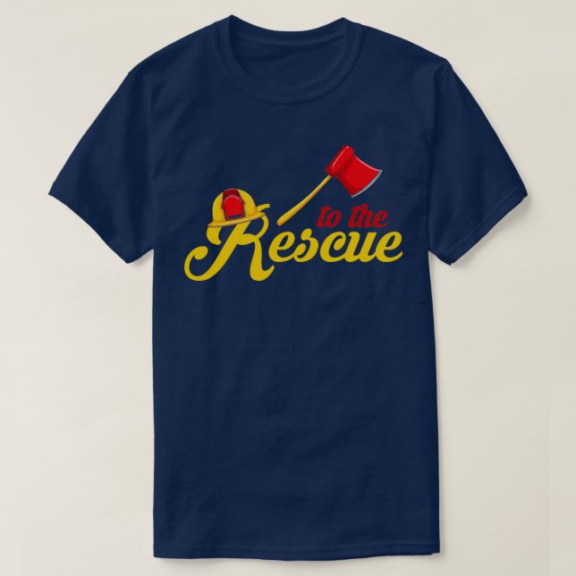 Firefighters Gaffer rescue axe helmet rescuer help T-Shirt (Design Front)