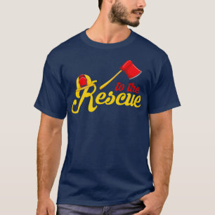 Firefighters Gaffer rescue axe helmet rescuer help T-Shirt