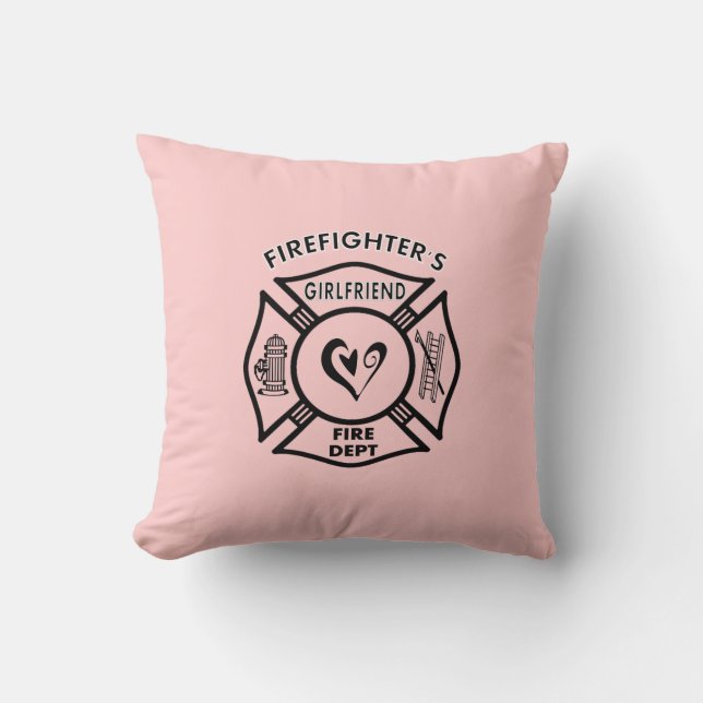 Firefighters Girlfriends Throw Pillow (Front)