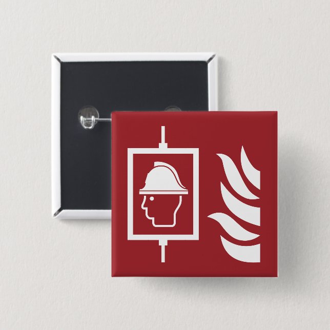 Firefighters Lift Safety Sign 2 Inch Square Button (Front & Back)