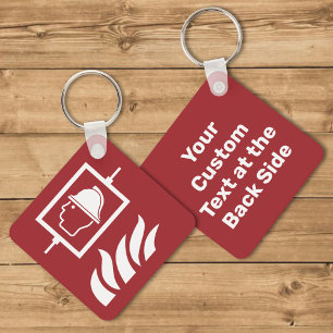 Firefighters Lift Safety Sign Keychain