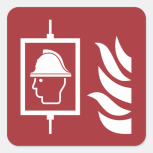 Firefighters Lift Safety Sign Square Sticker