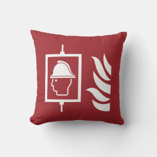 Firefighters Lift Safety Sign Throw Pillow