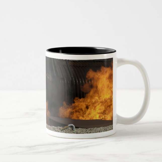Firefighters neutralize a live fire Two-Tone coffee mug (Right)