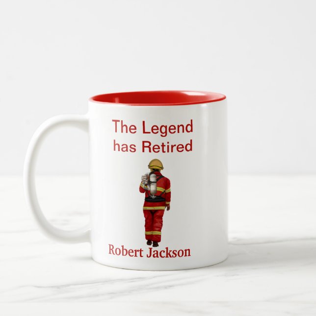 Firefighters Red Gear Retirement Year Mug (Left)