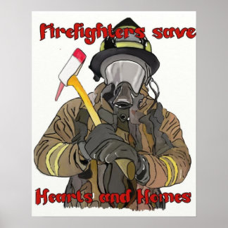 Firefighters save Hearts and Homes Poster