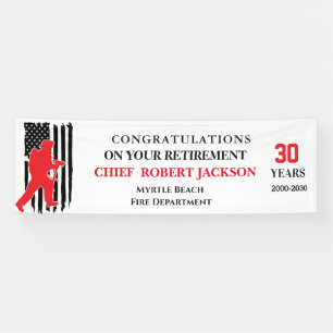 Firefighters USA Red Line Retirement Banner