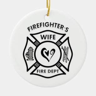 Firefighter's Wife Ceramic Ornament
