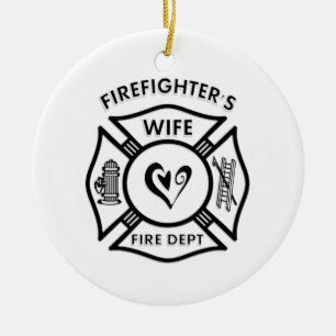 Firefighters Wife Ceramic Ornament