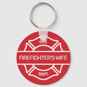 Firefighter's Wife Red Keychain