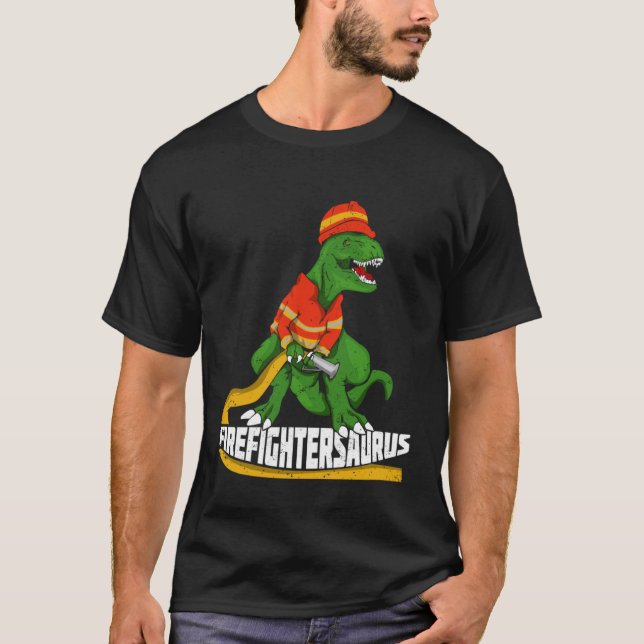 Firefightersaurus for a Firefighter T-Shirt (Front)