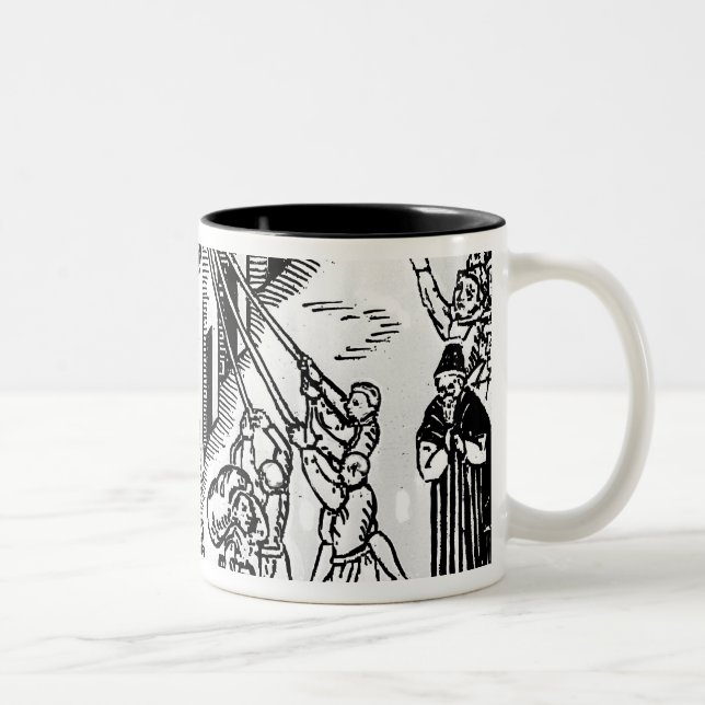 Firefighting during the Great Fire of London Two-Tone Coffee Mug (Right)