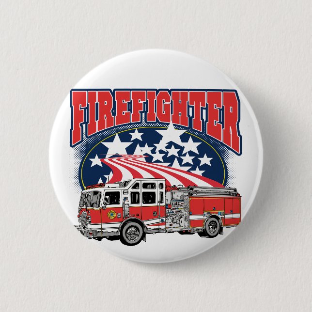 Firefighting Truck 2 Inch Round Button (Front)