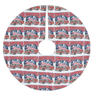Firefighting Truck Brushed Polyester Tree Skirt