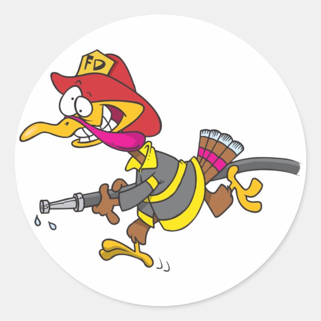 Firefighting Turkey Stickers (Front)