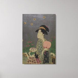 Fireflies, 1793 (colour woodcut) canvas print