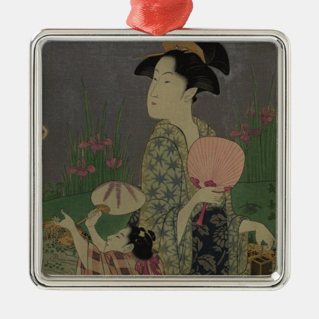 Fireflies, 1793 (colour woodcut) metal ornament (Front)