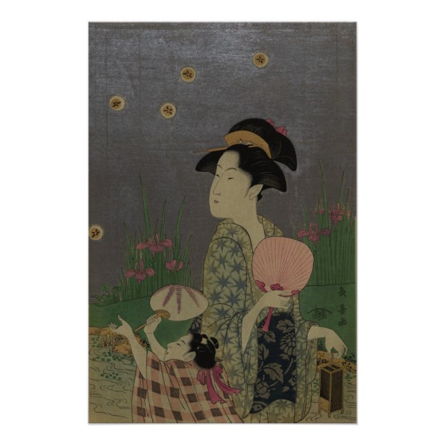 Fireflies, 1793 (colour woodcut) poster (Front)