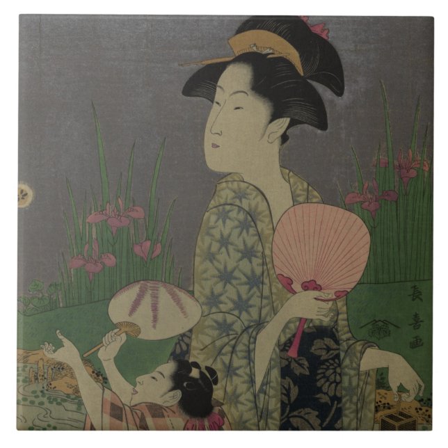 Fireflies, 1793 (colour woodcut) tile (Front)