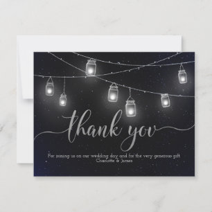 Fireflies and Mason Jar Lights Night Sky Thank You