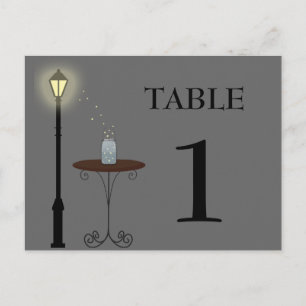 Fireflies and Mason Jar Table Number Postcard