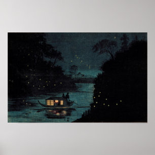 Fireflies at Ochanomizu by Kobayashi Kiyochika Poster