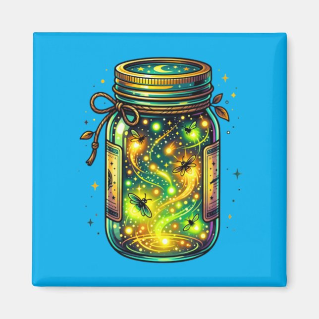 Fireflies Bugs In A Jar Firefly Lightning Insects Magnet (Front)