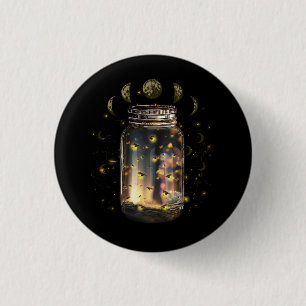 Fireflies Bugs In Jar Firefly Lightning Insects Gl 1 Inch Round Button